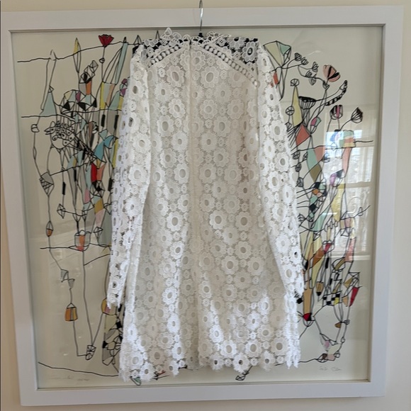 Monique Lhuillier White Lace Mini Dress - Picture 4 of 6